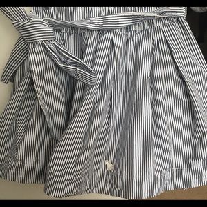 Abercrombie & Fitch Pinstriped Cotton Bell Skirt